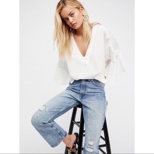 White Free People Lydia Top